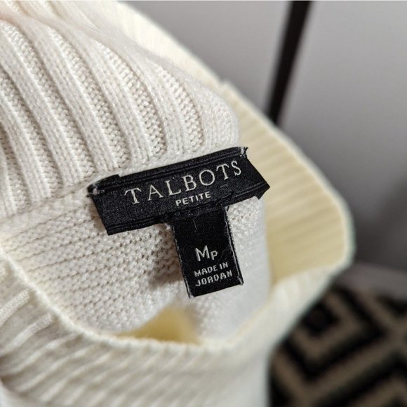 Talbots Ivory High Neck Sweater Women's Size M Petite - Picture 4 of 5